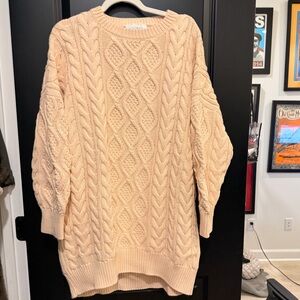 Cable Knit Cream Sweater dress medium